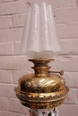 Romantic style Ili lamps porcelain in Porecelain and cupper, Belgium 19th century
