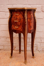 Exceptional quality end table with bronze and marble top