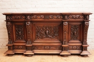 Exceptional quality renaissance style sideboard in walnut
