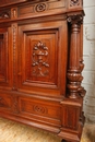Renaissance style Bed and nightstand in Walnut, France 19th century