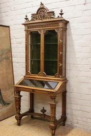 Exceptional regency style display cabinet with gilt wood