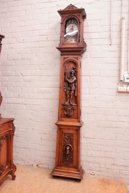 Exceptional Renaissance style grandfathers clock signed AIMONE