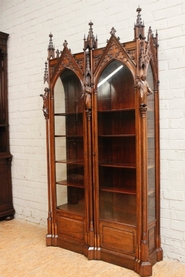 Exceptional rosewood figural display cabinet
