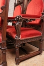 Gothic style Arm chairs in Walnut, France 19th century