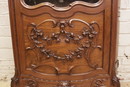 Louis XV/Art nouveau style Display cabinet in Walnut, France 1900