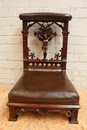 Gothic style prayer chair in Walnut, France 19th century