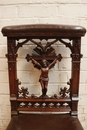 Gothic style prayer chair in Walnut, France 19th century