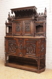 Fantastic gothic cabinet in oak