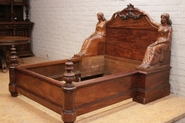 Figural Napoleon III bed in mahogany