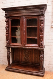 Figural oak renaissance cabinet