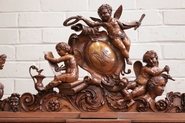 Figural renaissance bookcase in walnut