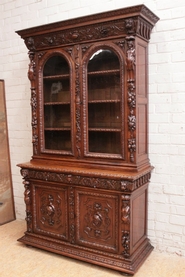 figural renaissance cabinet in oak