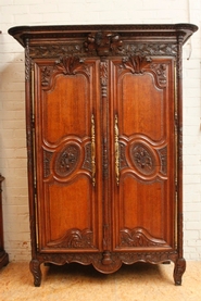 French oak Normandy armoire early 19th century