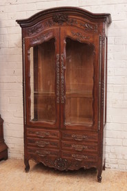 French provencal display cabinet in walnut