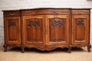 French provencal style Sideboard in walnut and marble, France 1900