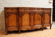 French walnut provencial Louis XV style 4 door sideboard