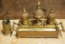 Gothic style Inkwell set in gilt bronze, France 19th century