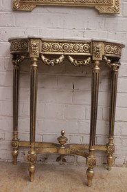 Gilt Louis XVI console with marble top
