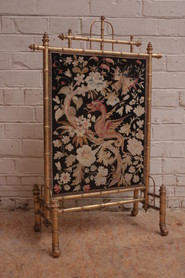 Gilt screen with tapestry