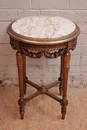 Louis XVI style Center table in gilt wood & marble, France 19th century