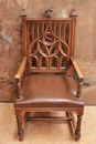 Gothic style Chairs in Walnut, France 19th century