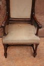 Gothic style Arm chairs and chairs in Walnut, France 19th century