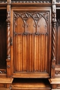 Gothic style Cabinet with cats in Walnut, France 19th century