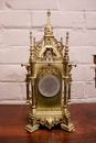 Gothic style Clock set in Bronze, France 19th century