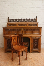 Gothic Desk and two chairs
