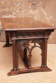 Gothic desk in walnut