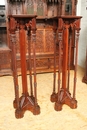 Gothic style Exceptional 10pc monumental gothic walnut office set in Walnut, France 19th century
