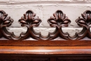 Gothic style Hall bench in Oak, France 19th century