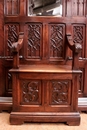Gothic style Hall bench/hall tree in Walnut, France 19th century