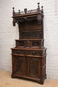 Gothic medieval style cabinet in oak