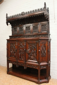 Gothic oak cabinet 19th century
