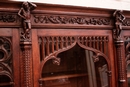Gothic style Bookcase in Oak, France 19th century