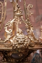 Gothic renaissance style Chandelier in gilt bronze, France 19th century