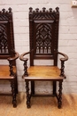 Gothic style Arm chairs in chestnut, France 19th century