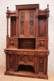 gothic style cabinet in walnut
