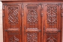 Gothic style Cabinet/armoire in Oak, France 19th century