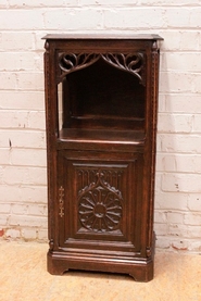 Gothic style cabinet/pedestal in oak
