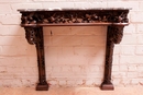 Gothic style Console in walnut and marble, France 19th century