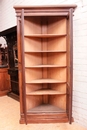 Gothic style Corner bookcase in Walnut, France 19th century