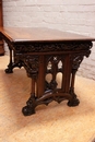 Gothic style Desk and arm chair in Walnut, France 19th century