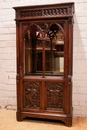 Gothic style Display cabinet in Oak, France 19th century