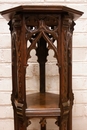 Gothic style Pedestal in Walnut, France 19th century