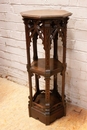 Gothic style Pedestal in Walnut, France 19th century