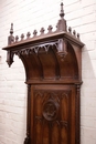 Gothic style Hall bench in Walnut, France 19th century