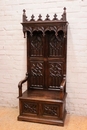 Gothic style Throne chair in Oak, France 19th century