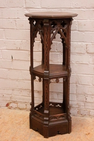 Gothic style walnut pedestal